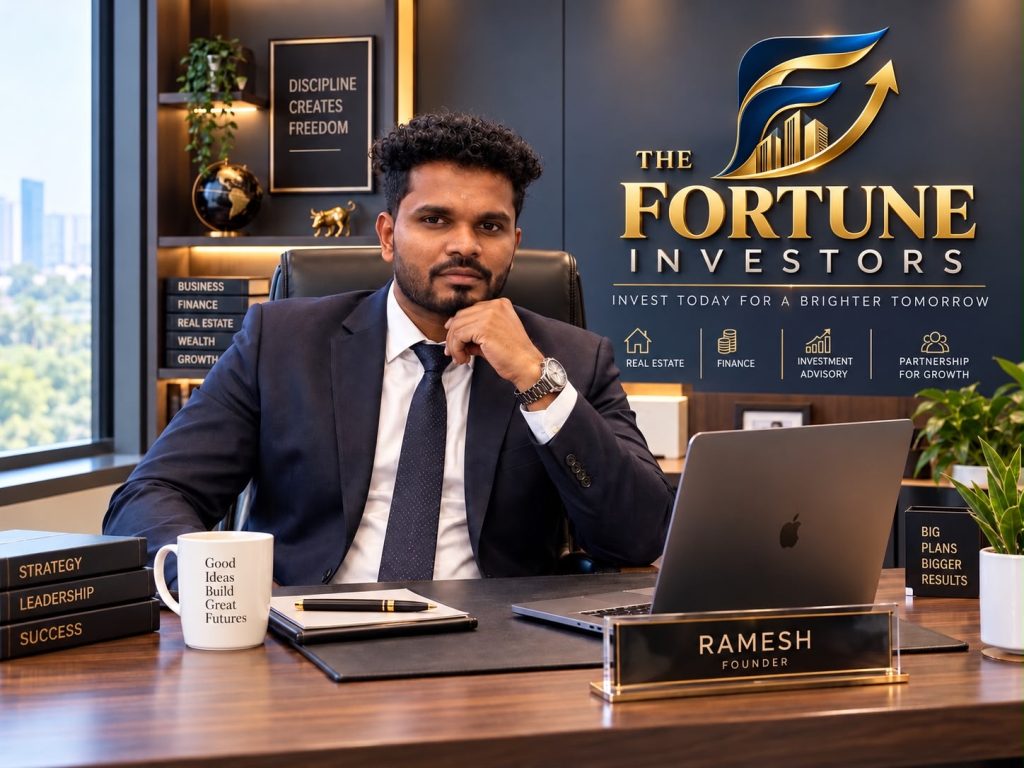 Ramesh, Founder of The Fortune Investors, at his desk
